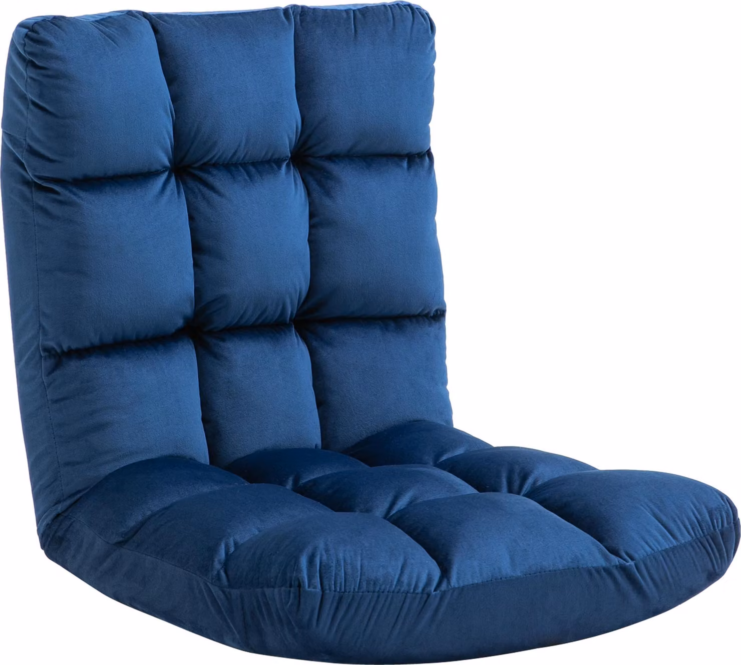 Moonbite, poltrona reclinabile 3-in-1, pieghevole, con schienale regolabile in 13 posizioni, imbottitura in schiuma da 12 cm, trasformabile in poltrona, chaise longue e letto, realizzata in poliestere, colore blu