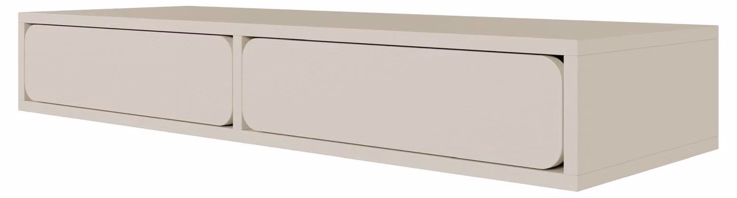 Selsey WUWU - Comodino a muro con 2 cassetti, grigio, 110 cm