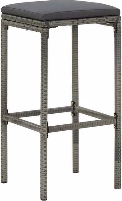 Set di 6 sgabelli da bar vidaXL in polyrattan grigio antracite con cuscini rimovibili