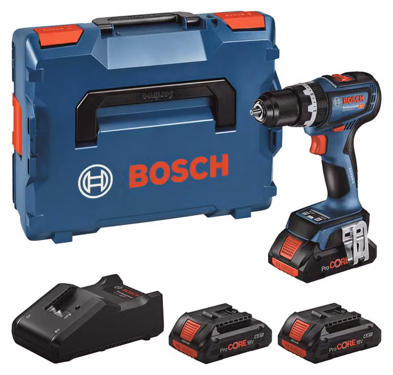 Trapano avvitatore a percussione a batteria Bosch 3x 4Ah Procore GSB 18V-90C 0615A5002W