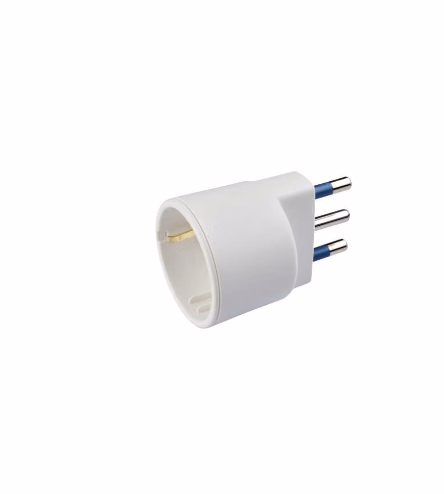 Poly Pool Adattatore Spina 16A 2P+T Presa 10-16A Bianco 67x43mm