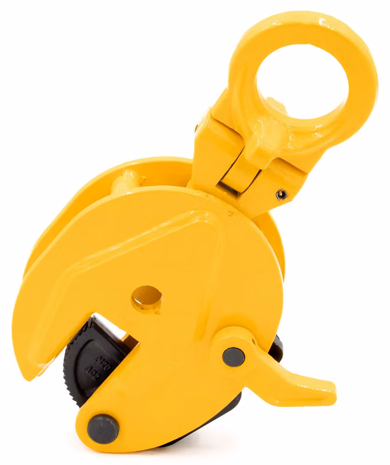 Morsetto di sollevamento verticale da 2000 kg, girevole, per lamiere, colore giallo