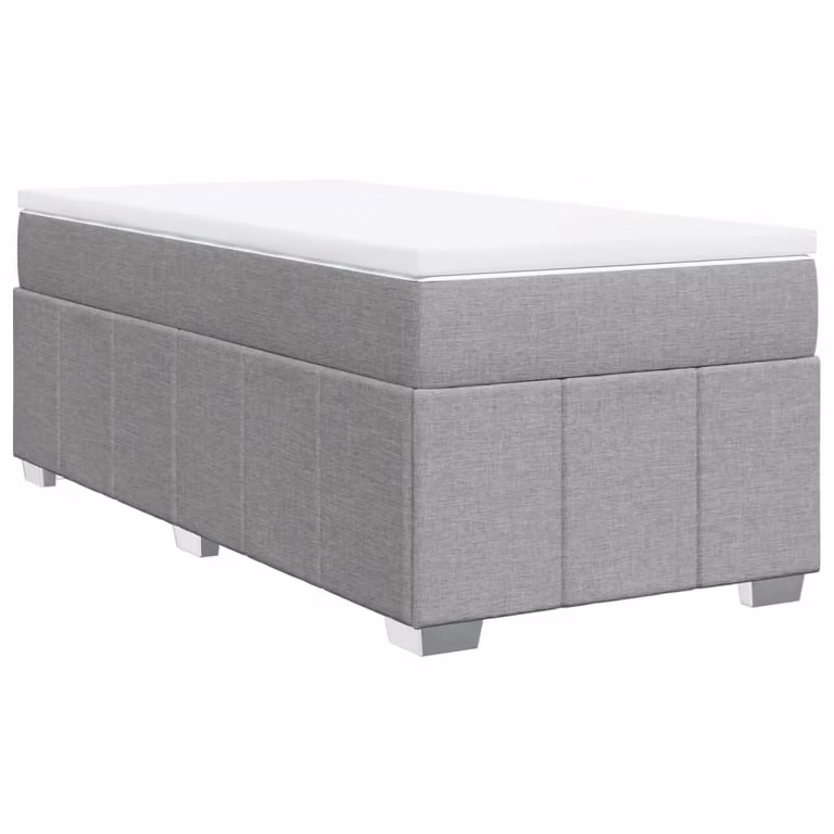 Giroletto a Molle con Materasso Grigio Chiaro 80x200 cm Tessuto