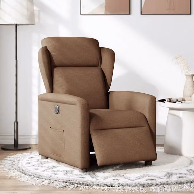 Poltrona Elettrica Reclinabile Marrone in Tessuto 3303118