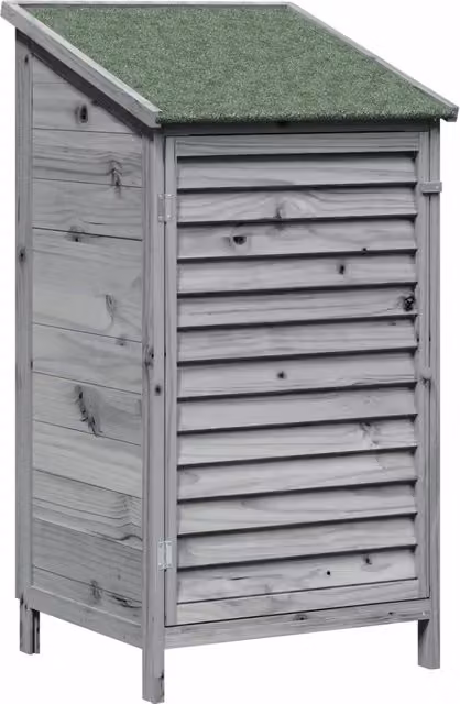 Capanno da Giardino in Legno Grigio con Finestra L/P/H: 59 x 56 x 113,5 cm – 1