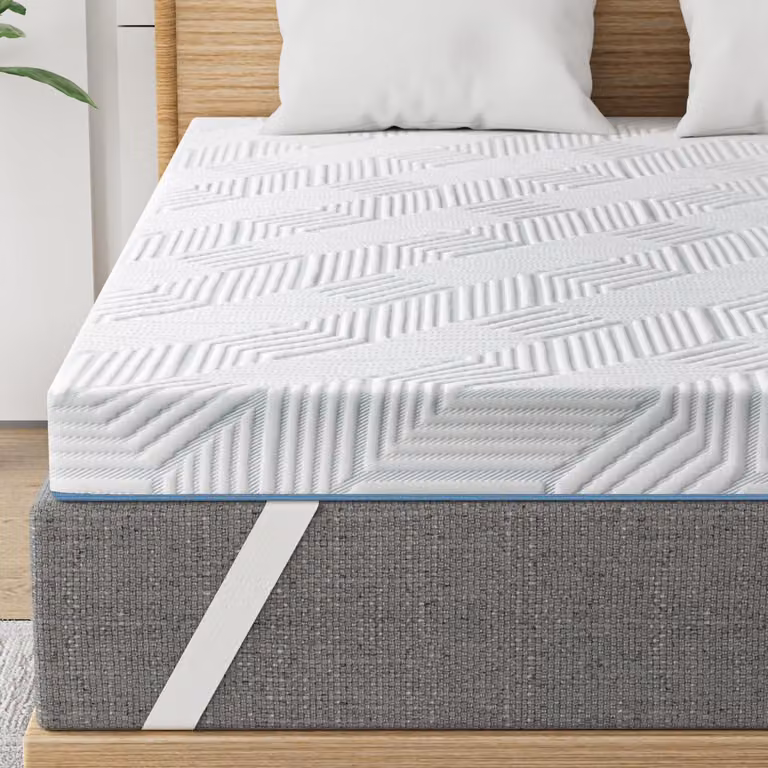 Topper per materasso in memory foam con gel, 10 cm di spessore, modelli H3 e H4, dimensioni 200x200 cm, rivestimento lavabile