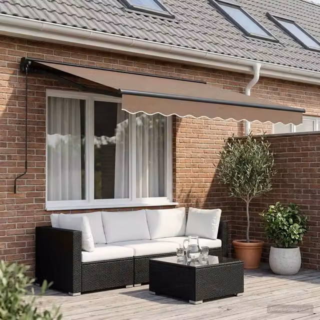 Tenda retrattile Tortora 3 x 2,5 m Poliestere e Alluminio 3425903