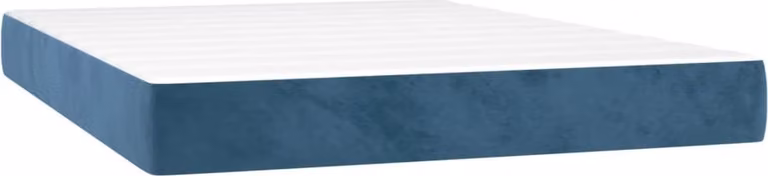 Materasso a Molle Insacchettate Rigidità Media Blu Scuro 140x190x20 cm in Velluto