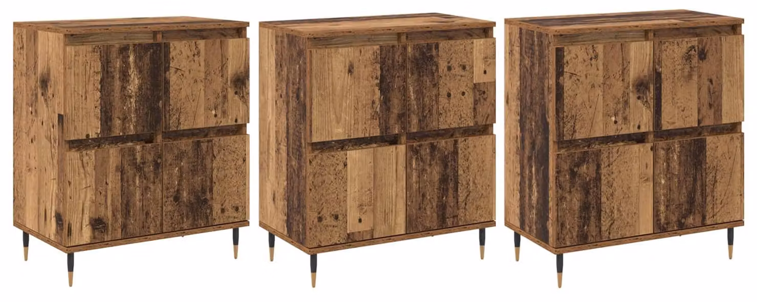 Armadio 3 pcs Legno vecchio 60 x 35 x 70 cm