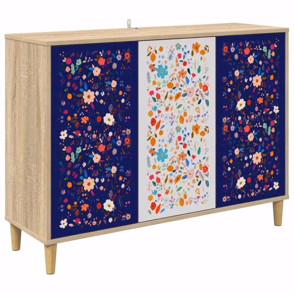 Credenza moderna MAINZ vidaXL in legno MDF color marrone L: 102 cm, P: 33 cm, H: 75 cm – 2