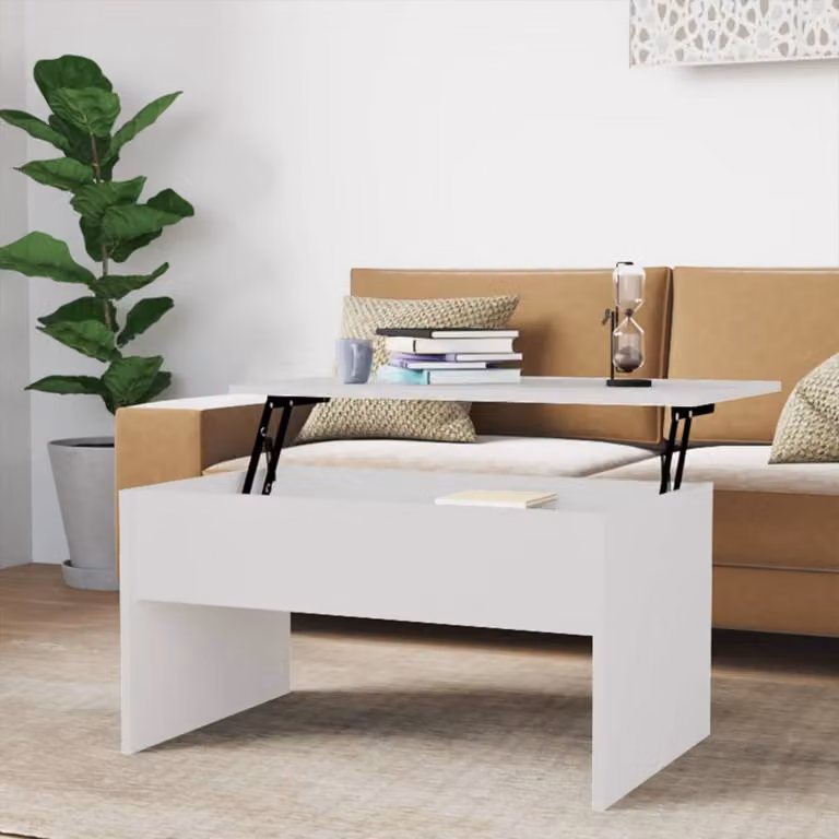 Maison Exclusive - Tavolino bianco lucido 80x50,5x41,5 cm Materiale ligneo