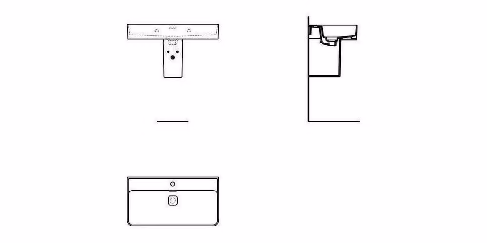Ideal Standard STRADA II lavabo 1 foro per rubinetto 800 x 430 x 170 mm bianco