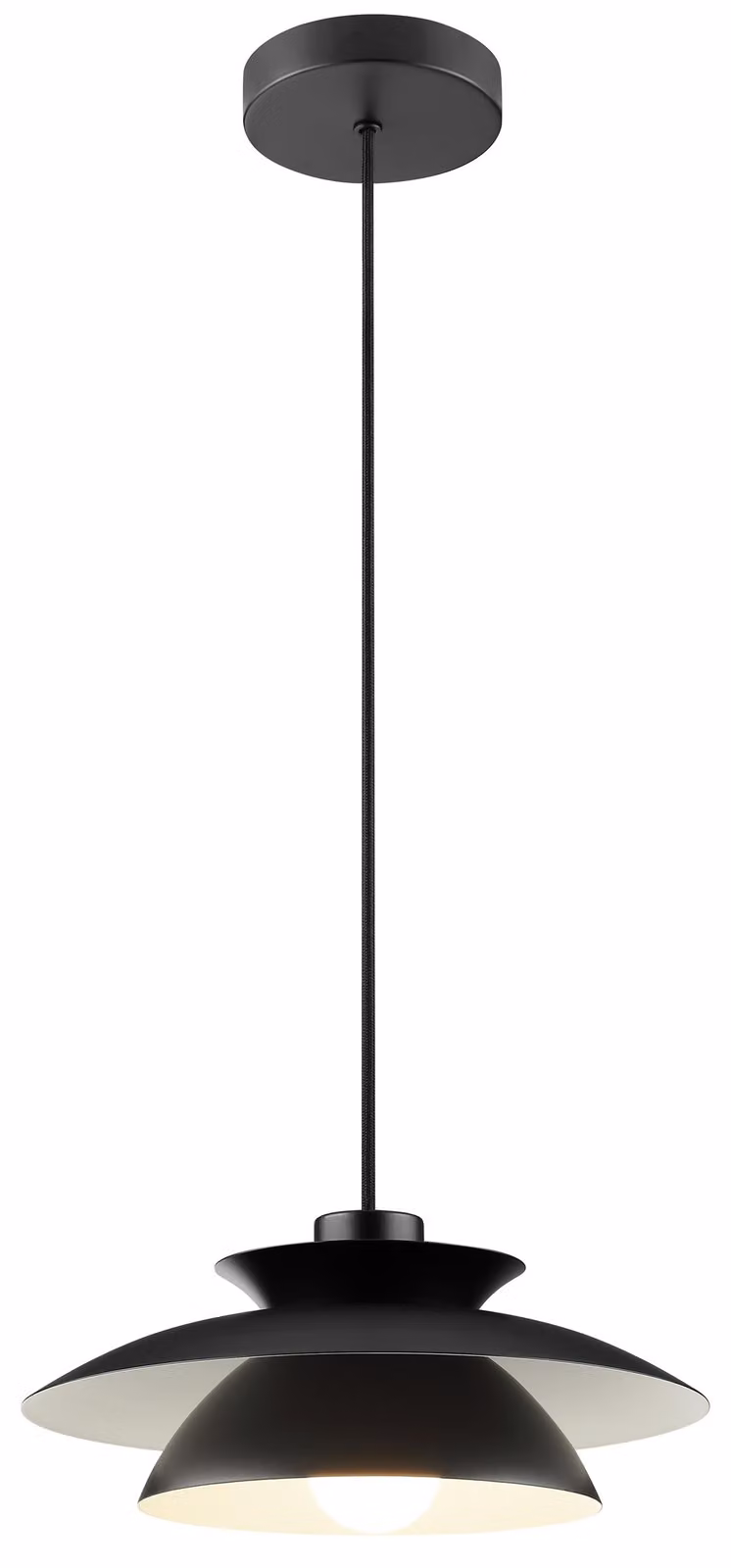 Lampada a sospensione Appia, 1 luce, finitura nera opaca, attacco E27, 20W, grado di protezione IP20, per uso interno