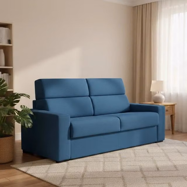 Quindici Divano Letto 3 Posti Sfoderabile Made in Italy Blu L: 220 cm, P: 95 cm