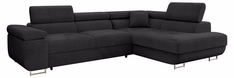 MIRJAN24 Divano ad angolo Torezio, elegante divano ad angolo con contenitore e funzione letto, divano letto moderno (Polo 897, lato: destro)
