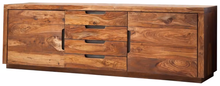 MASSIVMOEBEL24 | credenza in legno di Sheesham / palissandro 200x50x65 Noce laccato DUKE #116