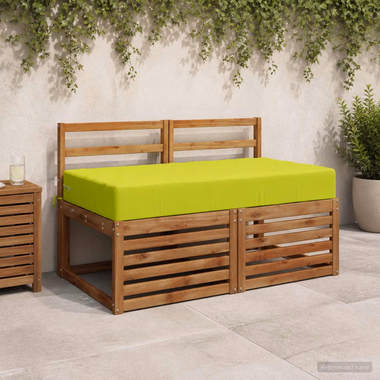 vidaXL Cuscino per la seduta SOEST Verde acceso in Poliestere con rivestimento lavabile e resistente ai raggi UV