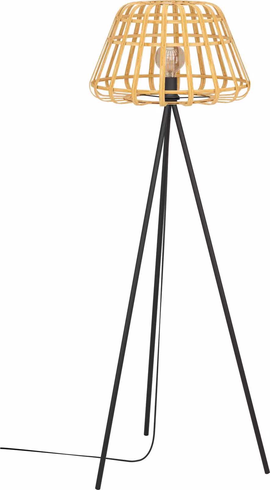EGLO Montezuelo, nero, legno, soggiorno, acciaio, legno, IP20, II, E27