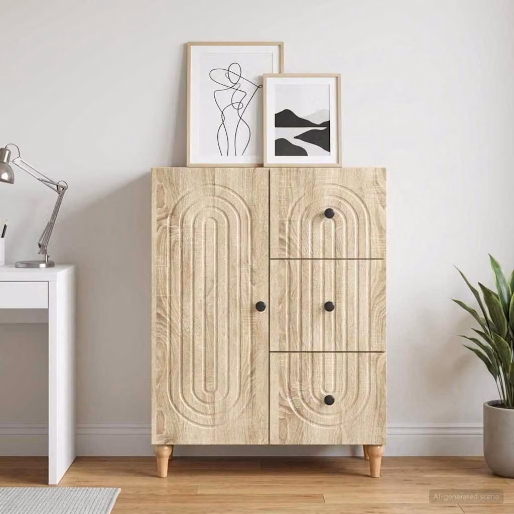 Credenza vidaXL in Rovere Sonoma e Legno Ingegnerizzato, L 66 x P 34,5 x H 90 cm