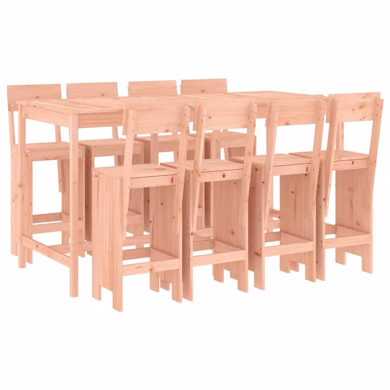 Set da Bar da Giardino 9 pz in Legno Massello di Douglas