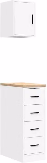 Set di 2 armadi da giardino bianchi in legno di pino DESIGN IN da appendere al muro