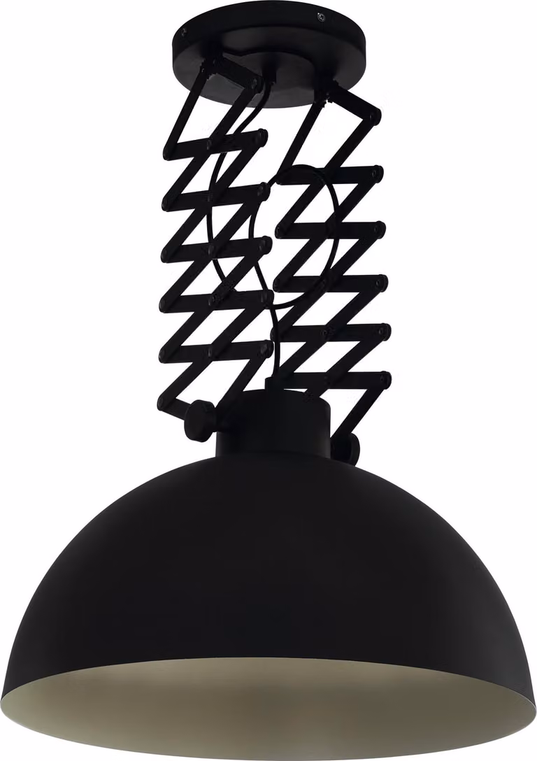 EGLO lampada a sospensione Donington, lampada a soffitto vintage, industriale, retrò, lampada a sospensione in acciaio in nero, crema, plafoniera, E27, regolabile in altezza