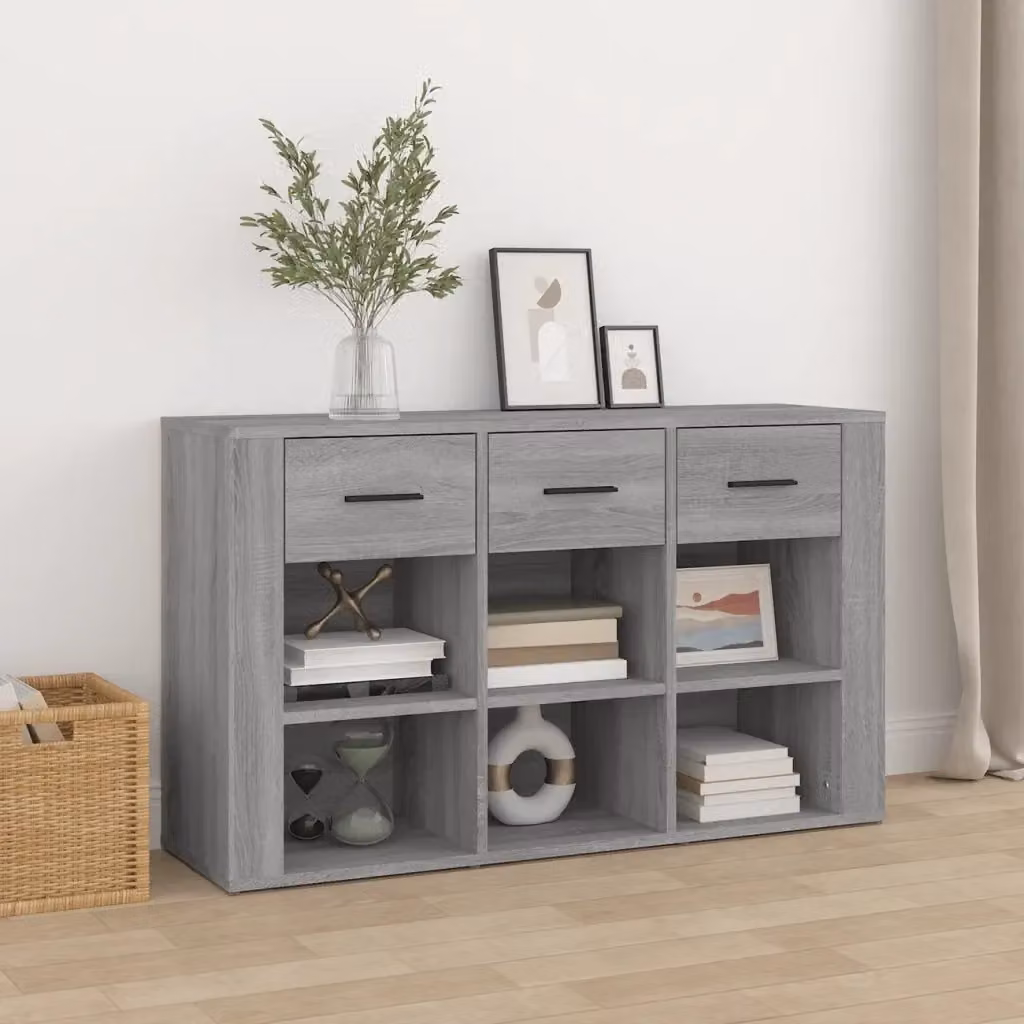 Credenza Buffet da pranzo in legno multistrato Grigio Sonoma L: 100 cm, P: 30 cm, H: 59,5 cm – 2