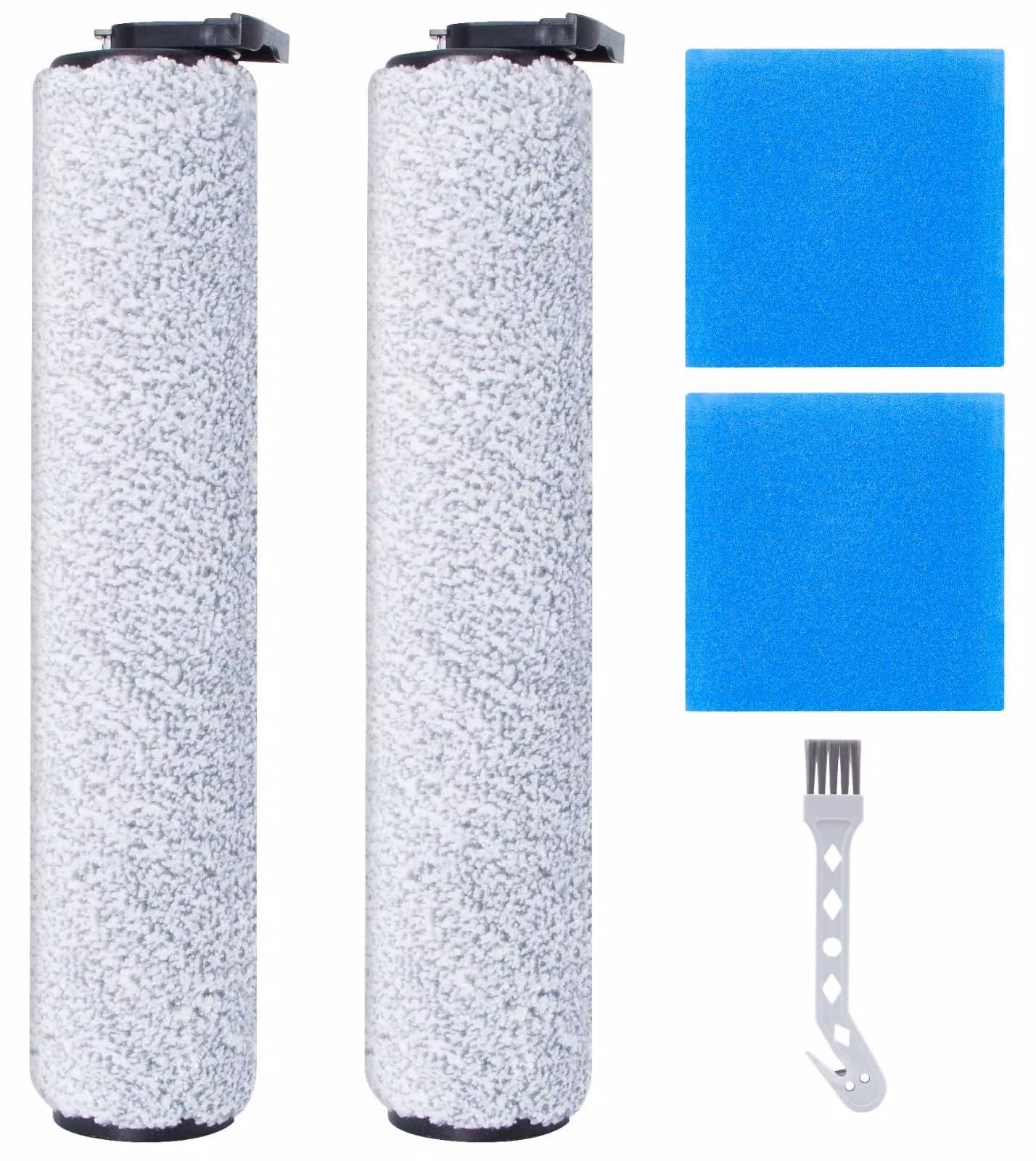 Set di accessori per aspirapolvere bagnato/secco, composto da 5 pezzi: 2 rulli spazzola, 2 filtri e una spazzola per la pulizia