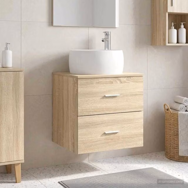 Mobile Lavabo da Parete Rovere Sonoma 49,5 x 44,5 x 66 cm 890312
