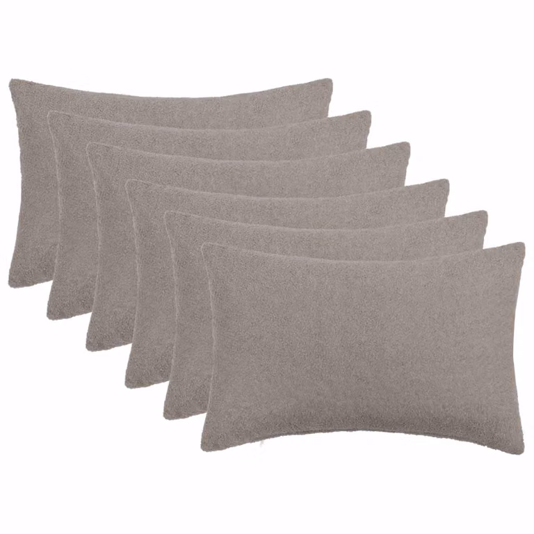 Set di 6 federe vidaXL HEERLEN in tessuto bouclé grigio chiaro, L 50 cm x P 75 cm