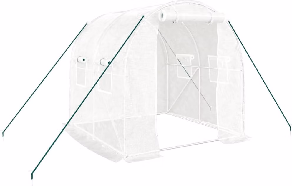 Serra con Telaio in Acciaio Bianco 4 m² 2x2x2 m