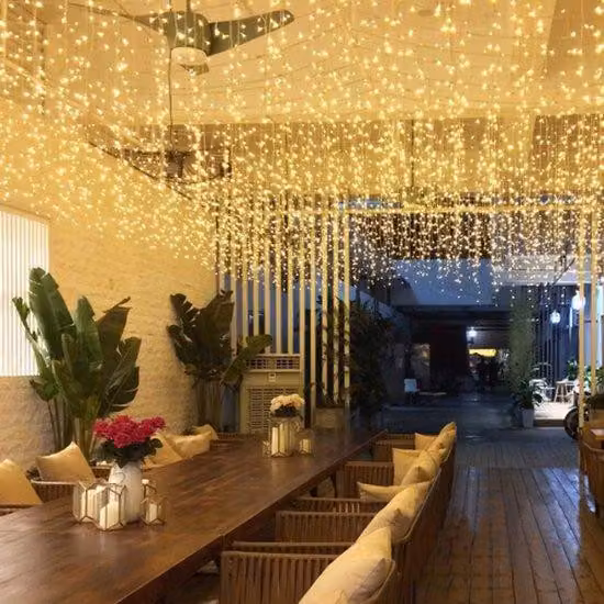 Luci natalizie a LED bianco caldo per interni ed esterni