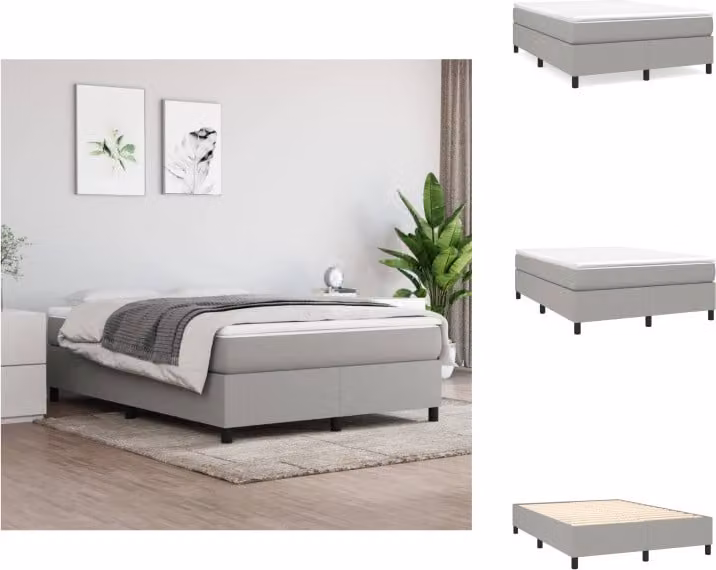 vidaXL Letto a molle insacchettate grigio chiaro 140x190 cm in tessuto - Letti & strutture letto