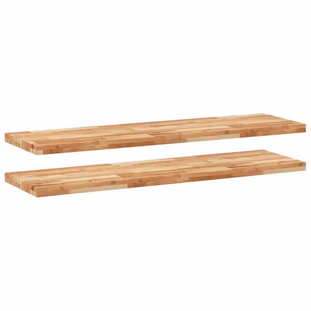 2 pz Mensole da Parete | Scaffali a Parete | Ripiano a parete 160x40x4 cm Legno Acacia Rifinito a Olio
