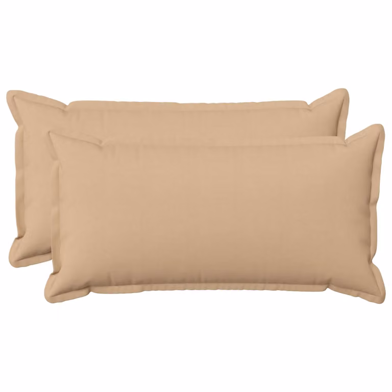 Set di 2 cuscini vidaXL HOUTEN beige, forma rettangolare, con rivestimento lavabile e rimovibile