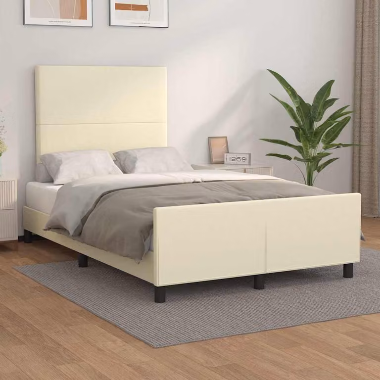 vidaXL Giroletto con Testiera in Similpelle Beige L/P/H: 120 x 200 x 126 cm