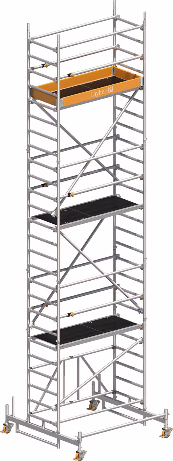 Ponteggio mobile Layher Zifa P2 con parapetto Uni Telegeländer 7,76 m AH