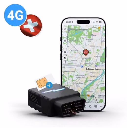 Localizzatore GPS OBD2 4G per auto, modello YUKAtrack AIO, con SIM e piano dati incluso