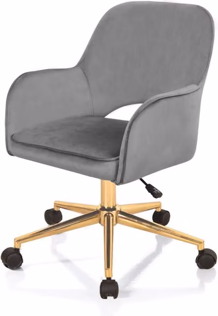 Poltrona da ufficio in tessuto velluto grigia cm H.80/88 x L.57 x P.58