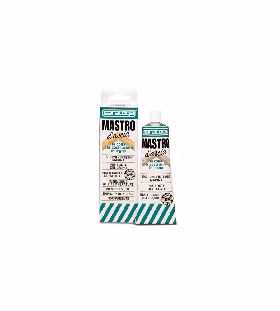 Saratoga Colla per Legno Trasparente Ambrato 100 ml Resistente All'Acqua