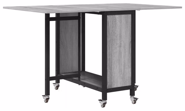 Tavolo pieghevole da pranzo con ruote, dimensioni 130x80 cm