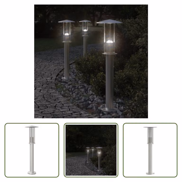 The Living Store luce di percorso argento 60 cm in acciaio inox