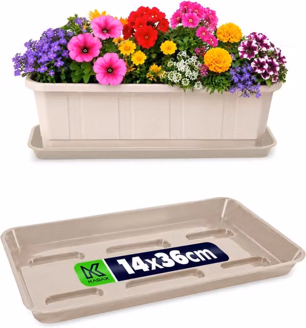 Supporto per vaso da fiori KADAX 40 cm, fioriera da balcone, vassoio in plastica