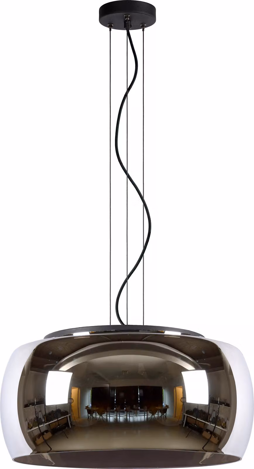 OLIVIA 3xE27 40W Lucide moderna lampada a sospensione in vetro grigio