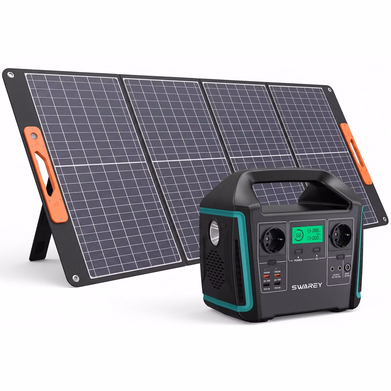 SWAREY S1000 1000W(1500W di picco) Power Station generatore solare con pannello solare da 100W, caricatore powerbank PD65W tipo-C 725,76Wh