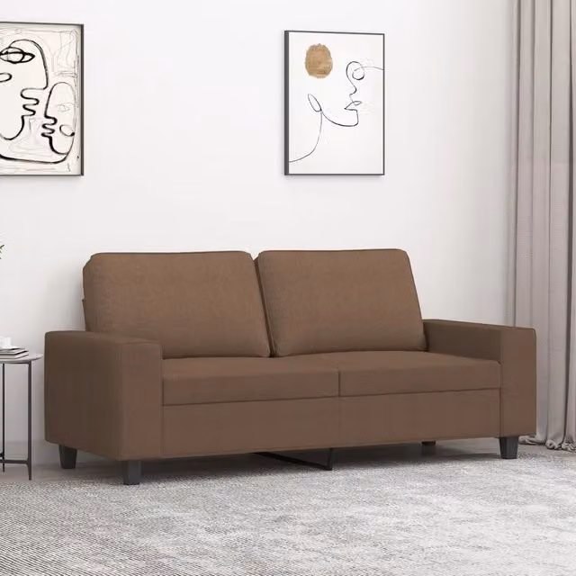 Divano a 2 Posti-Sofa 2 Posti Marrone 140 cm in Tessuto 912006
