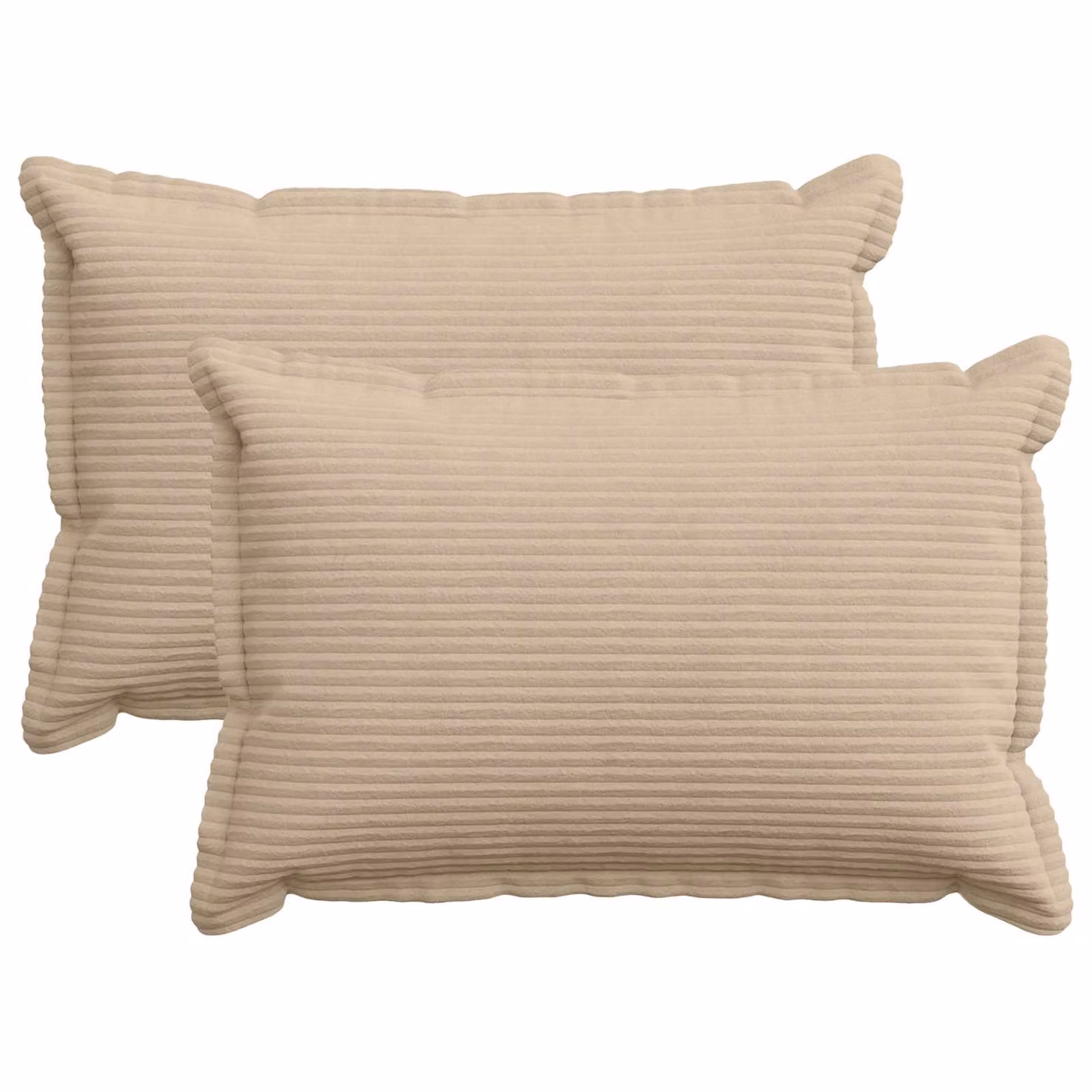 Set di 2 federe vidaXL HOUTEN in velluto a coste, colore tortora, L: 50 cm x P: 70 cm