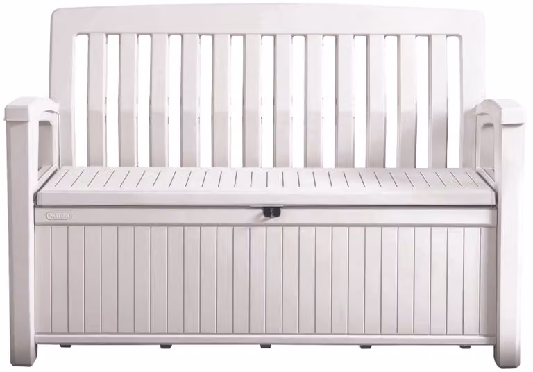 Panchina Contenitore da Giardino 132x89x61,2 cm in Resina Keter Patio Bench Bianca