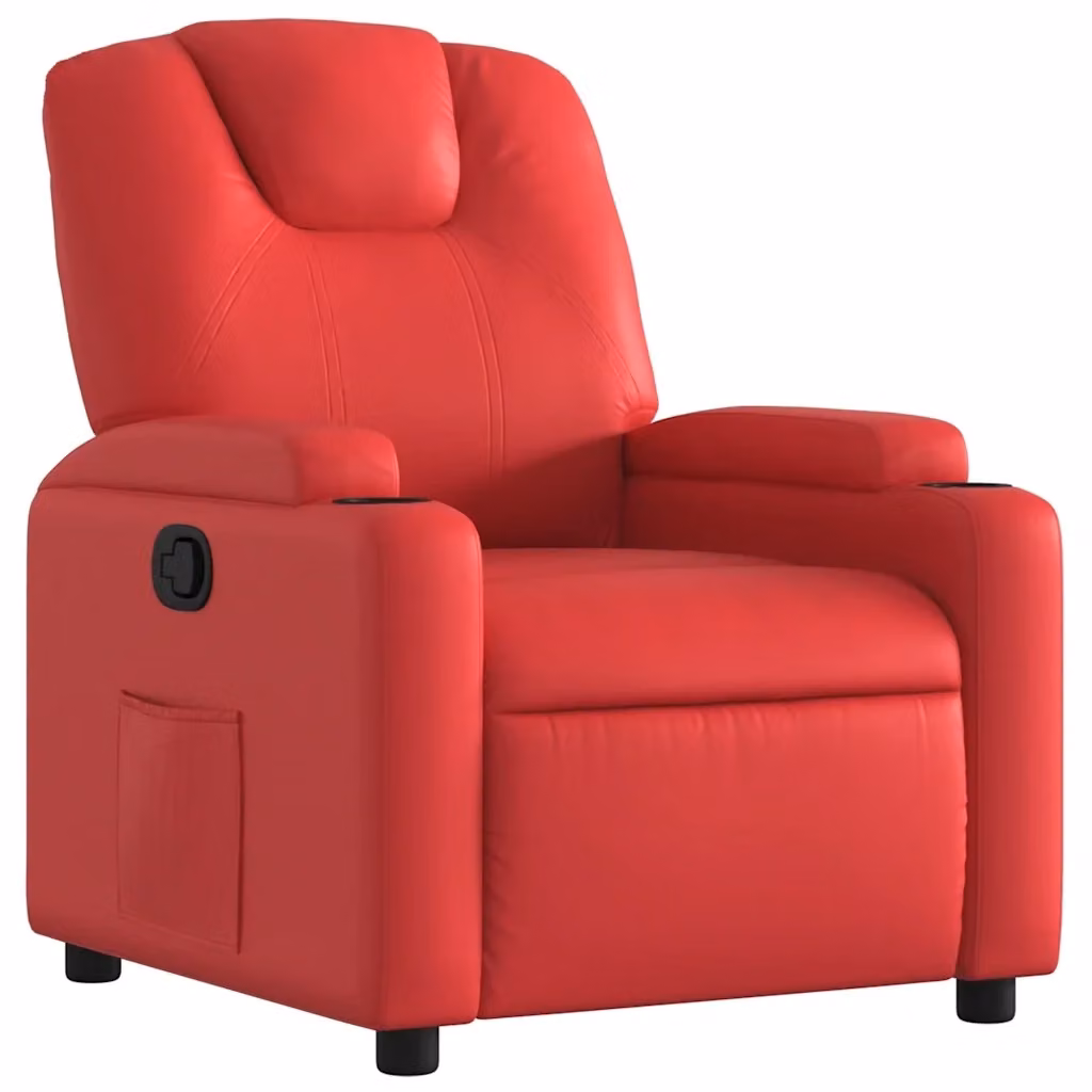 Poltrona reclinabile relax rossa in similpelle vidaXL – 2