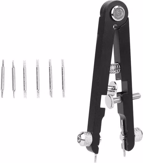 Set di due strumenti per lo smontaggio di orologi da polso e leva meccanica per orologi (nero)